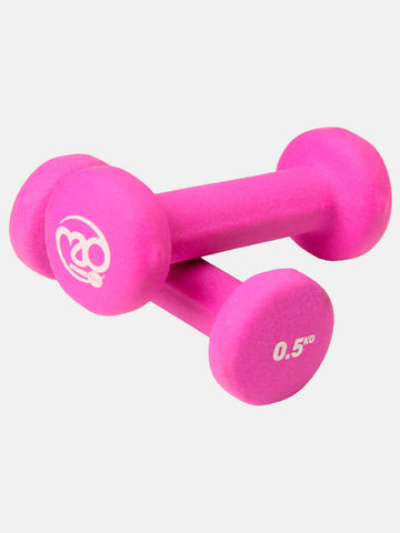 Yoga Mad Pair of 0.5Kg Neo Dumbbells Weights - Pink